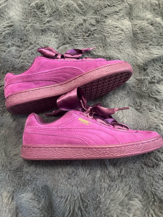 Puma Shoes - Puma Women's Suede Sneakers - Purple with Gold Accent